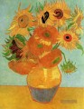 Stillleben Vase mit zwölf Sonnenblumen Vincent van Gogh impressionistische Blumen